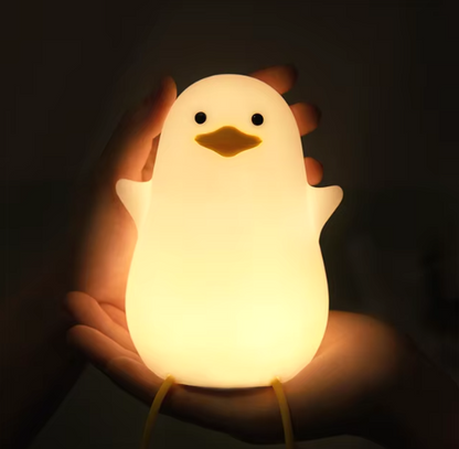 Luz de noche de silicona con forma de pato para niños