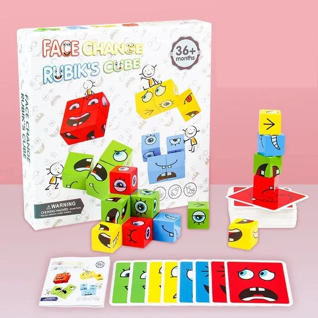 Emotion Expression Puzzle Toy Blocks