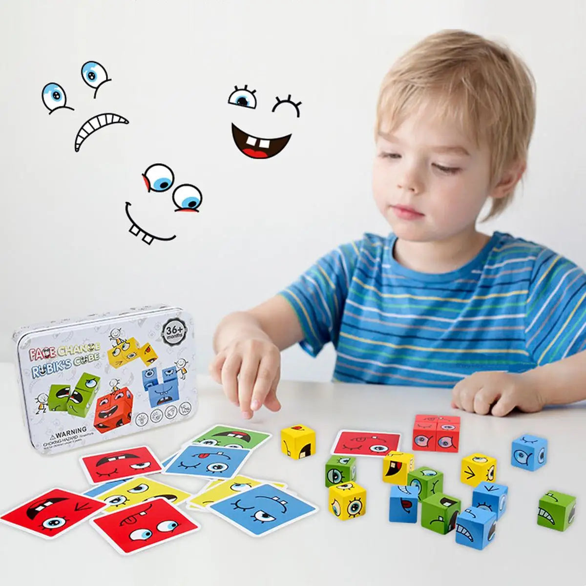 Emotion Expression Puzzle Toy Blocks